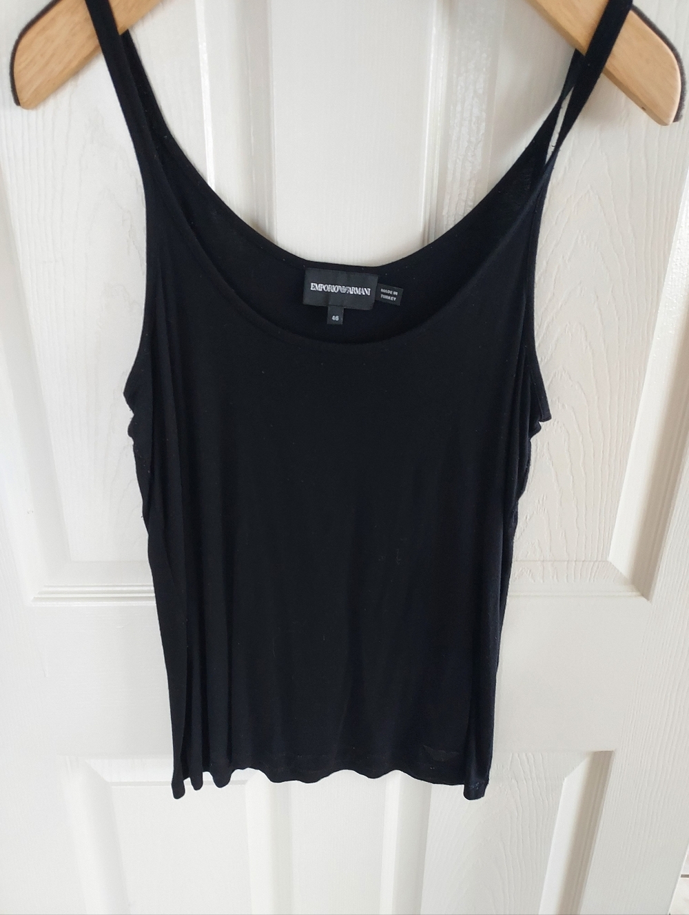 Emporio Armani Black Spaghetti Strap Camisole Tank